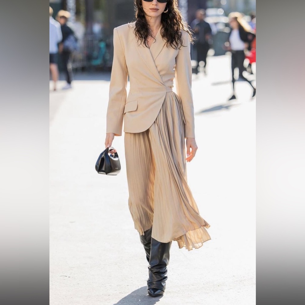 SIMKHAI Ambretta Combo Beige Blazer Dress in Size 0